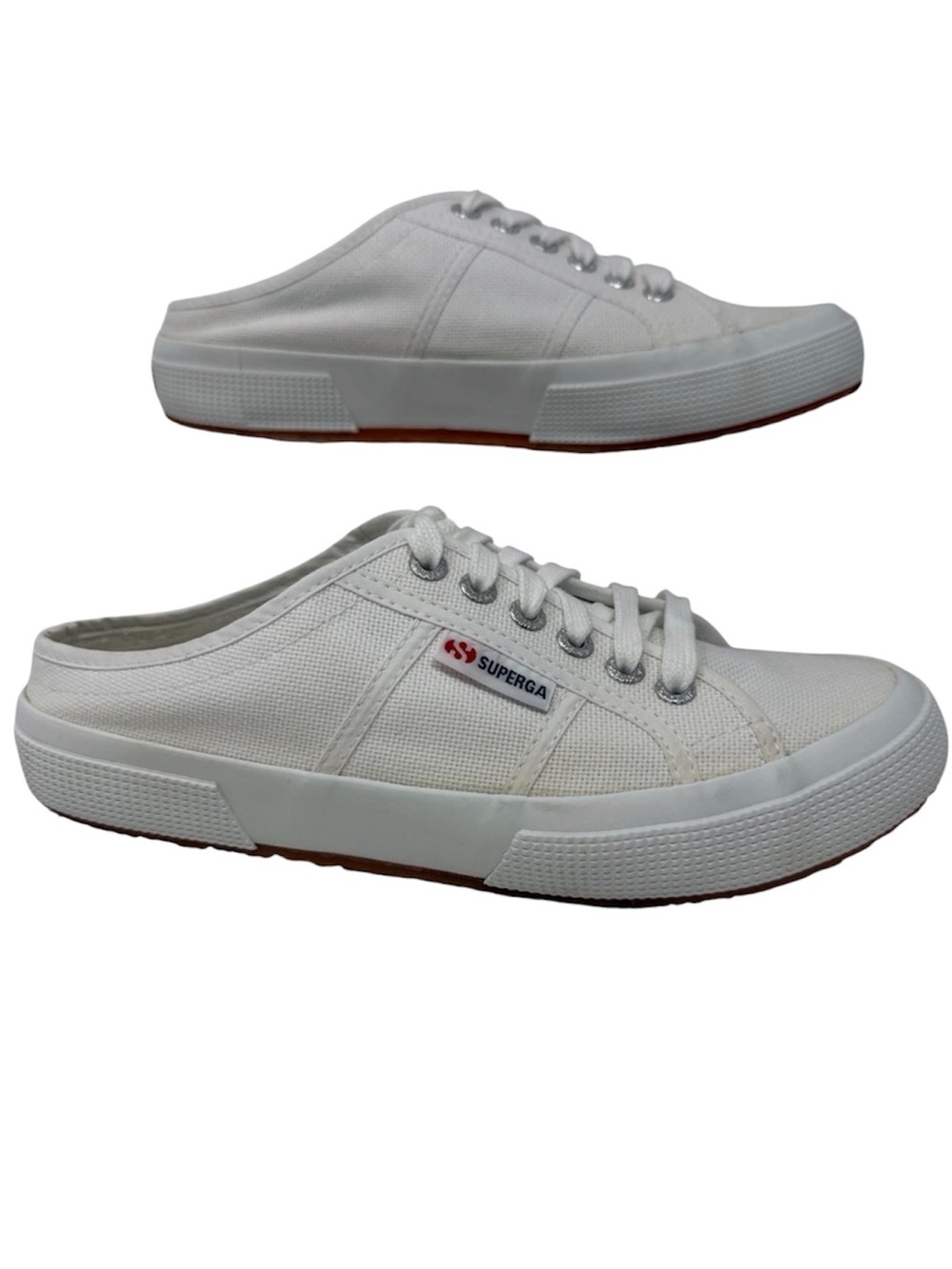 Superga White Canvas Women’s Slip-On Mule Sneakers Size 7